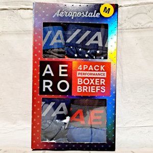 AEROPOSTALE 4 PACK COTTON STRETCH BOXER BRIEFS M